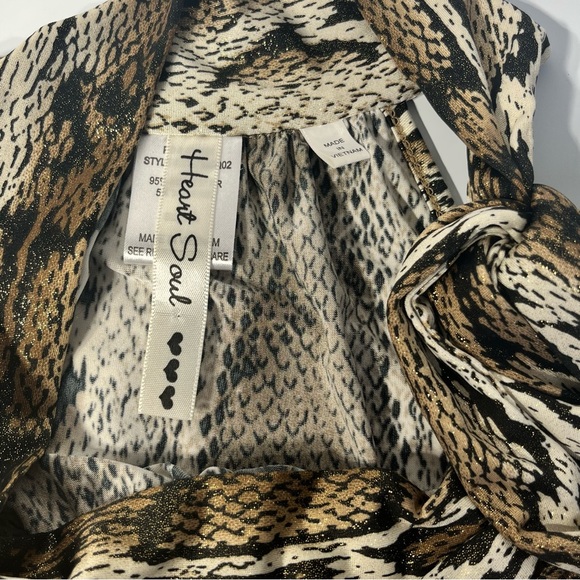Heart Soul Snake Skin Print Neck Tie Halter Top - Picture 5 of 8
